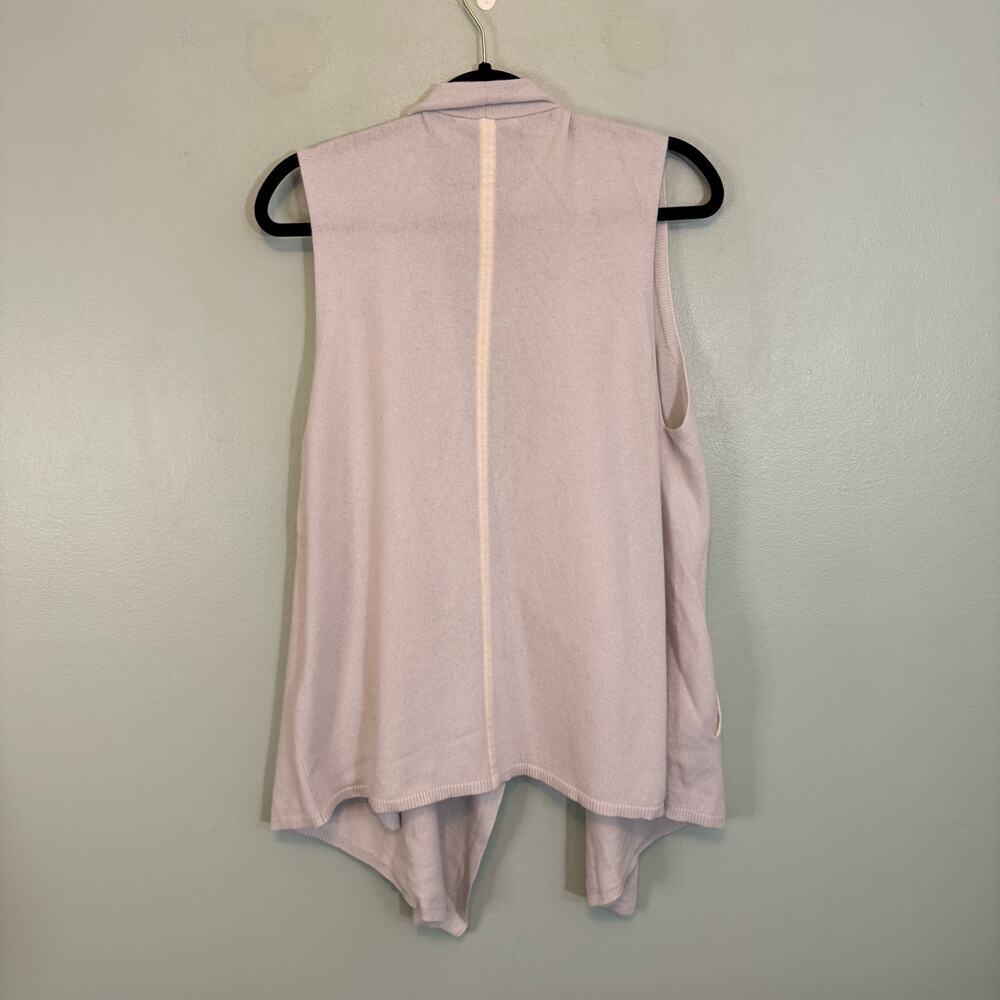 Duffy Cardigan Womens M Light Blue Cashmere Vest Open Front Draped Sleeveless - Picture 2 of 8